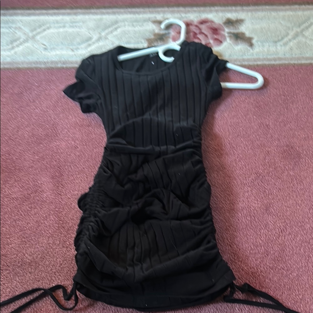 SHEIN Black Ruched Dress